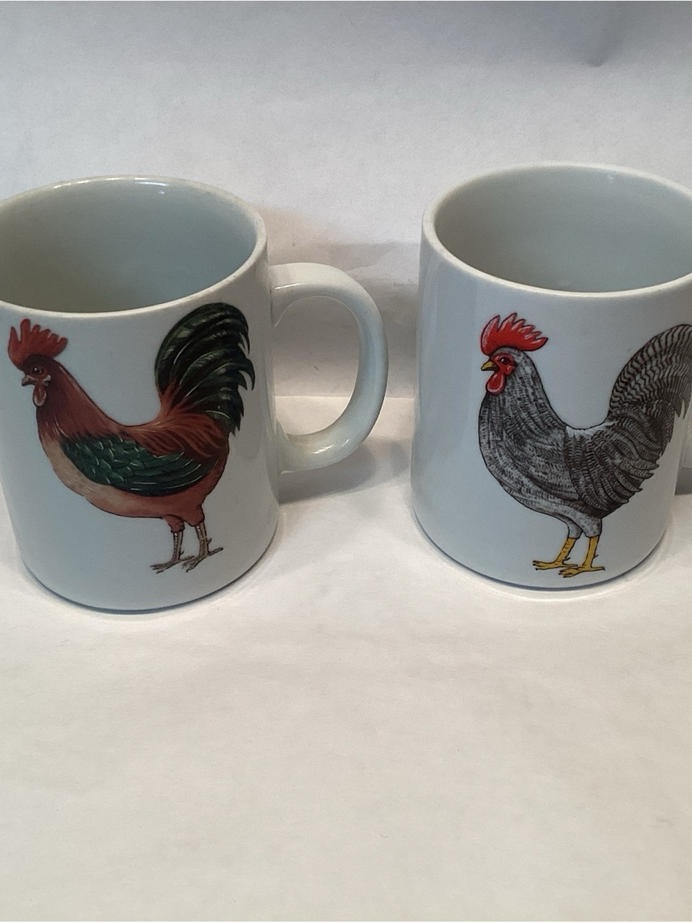BIA Cordon Bleu Multicolor Rooster Mugs Vintage Ceramic Set of 2 Farmhouse Decor - Picture 2 of 4